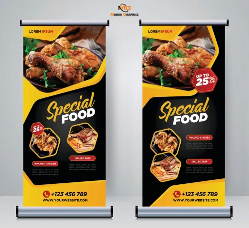 Cut out standees Advertising for food offers
