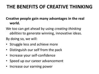 An image showing The Benefits of Innovative Thinking