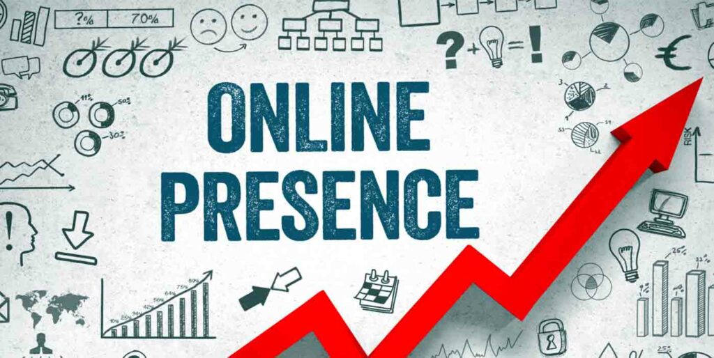 An image showing how online presence plays a role in building a solid brand.
